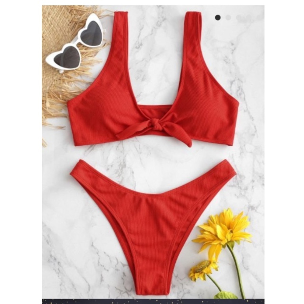 Tie front bikini top